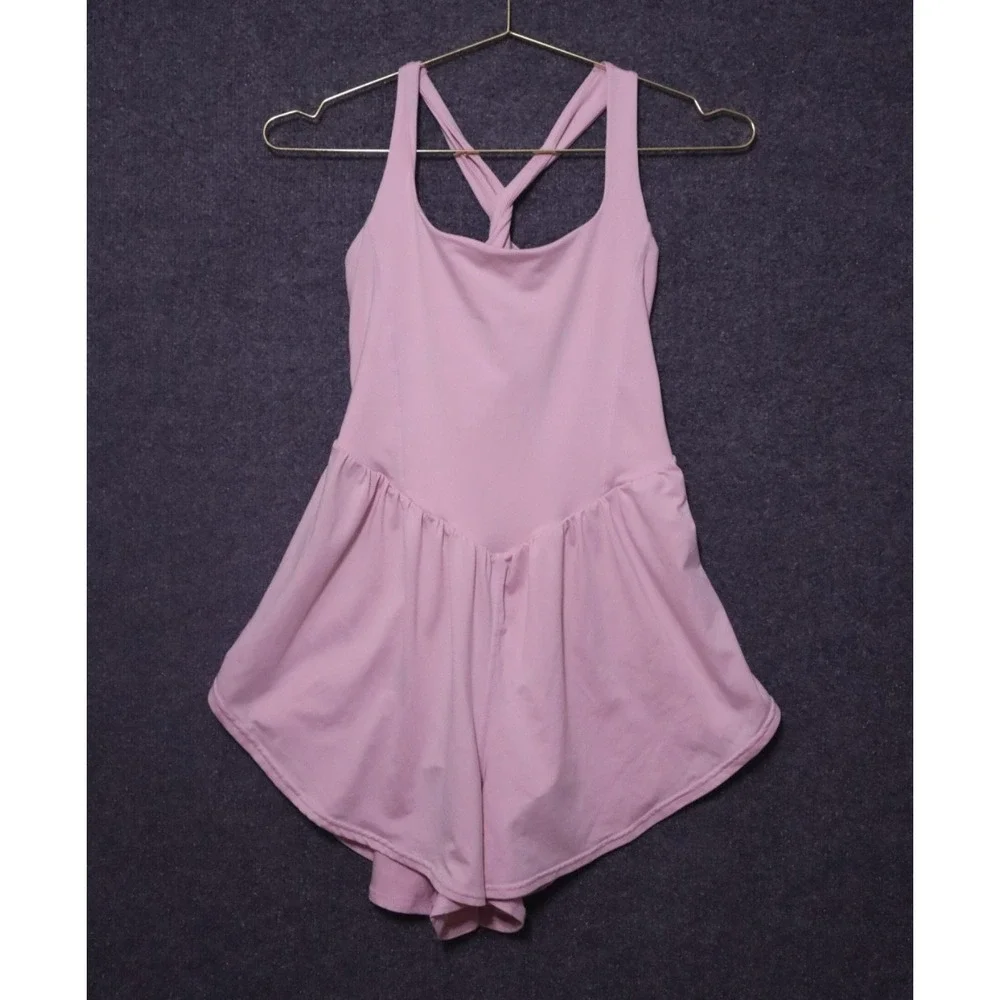 Free People Light Pink Romper Jumpsuit